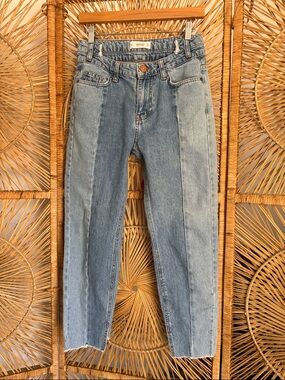 Two-Tone Light Blue Women's Mango Jeans